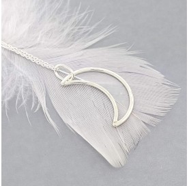 Dainty moon quarter necklace