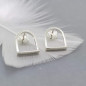 Pair of sterling silver horse stirrup studs