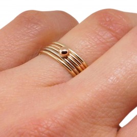Solid gold bubble ring