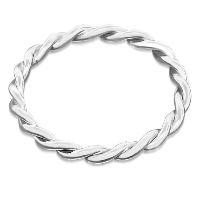 Twist braided stacking ring