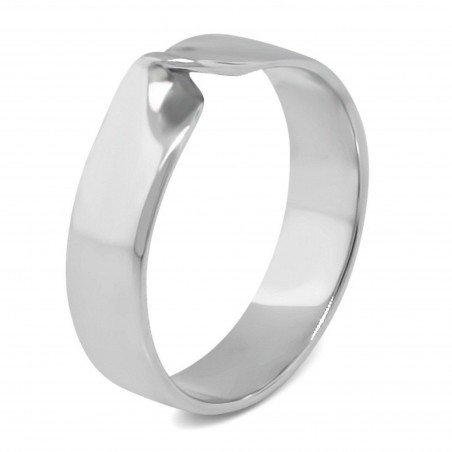 Mobius large sterling silver band