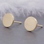 Pair of solid gold circle disc earring studs