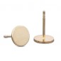Pair of solid gold circle disc earring studs