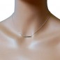 Solid gold long bar minimalist layering necklace
