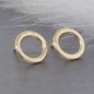 solid gold open circle karma stud earrings