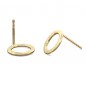 solid gold open circle karma stud earrings