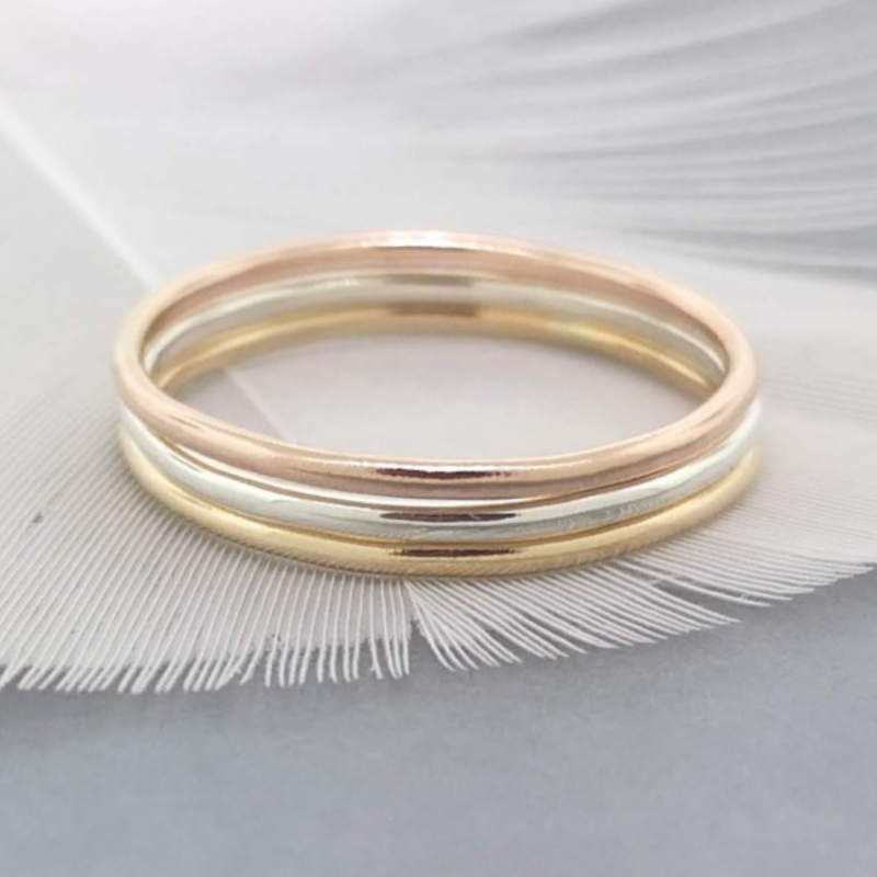 Skinny stack ring in silver or gold-filled