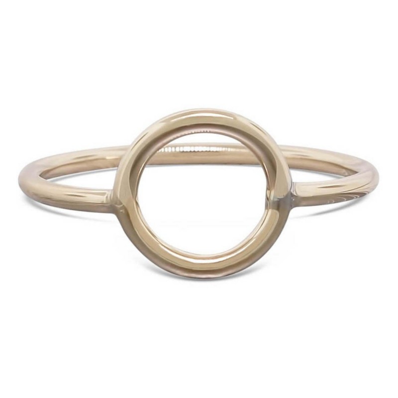 Solid gold open circle karma ring