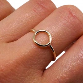 Solid gold open circle karma ring