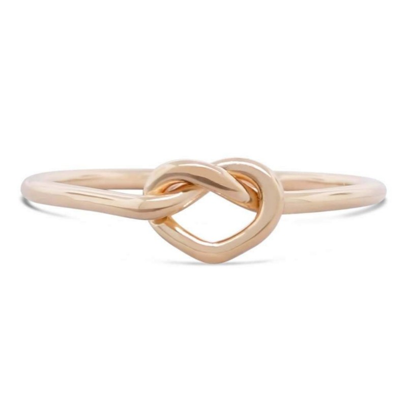 Solid gold heart knot ring