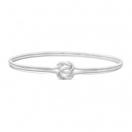 Sterling silver double love knot bangle