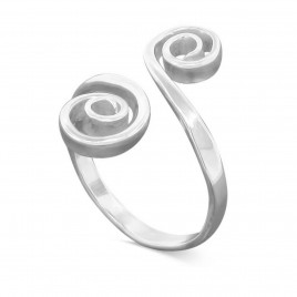 Sterling silver swirl spiral ring