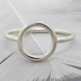 Sterling silver open circle karma ring