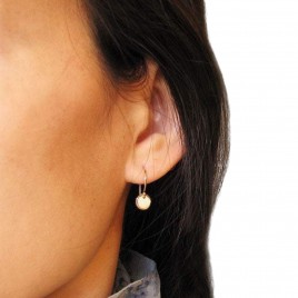 Solid gold dangle disc earrings