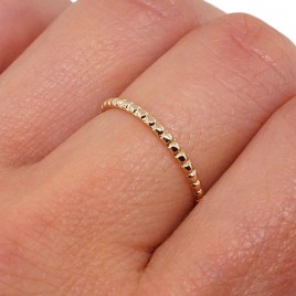 Gold patterned with dots stacking ring