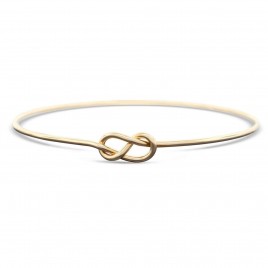 Solid gold figure 8 knot bangle