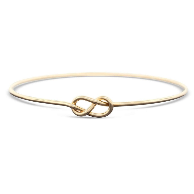 Solid gold figure 8 knot bangle