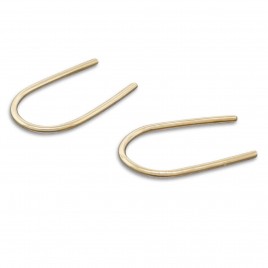 Pair of gold horseshoe hoop earrings