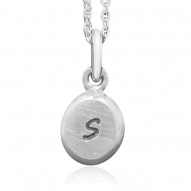 Monogram pebble necklace personalized with hand stamped initial