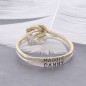 Personalized double love knot ring in gold and silver