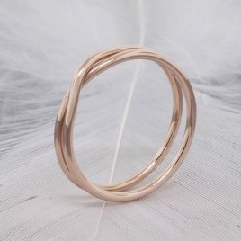 Solid gold X knot ring