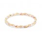 Sterling silver and solid gold twisted braided stacking ring