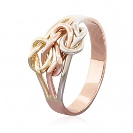 Triple love knot ring, mother daughter family ring