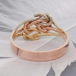 Triple love knot ring, mother daughter family ring