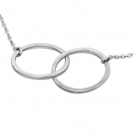 Solid gold interlocking rings necklace