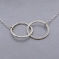 Solid gold interlocking rings necklace