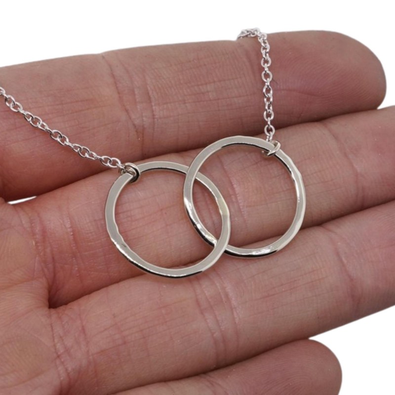 Oxidized Silver Interlocking Circle Necklace | Von Bargen's Jewelry
