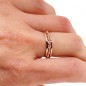 Solid gold double twisted stacking ring