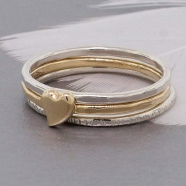Cute heart stacking ring