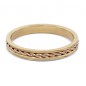 Nautical wedding band with woven rope center