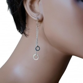 Sterling silver circle dangle earrings