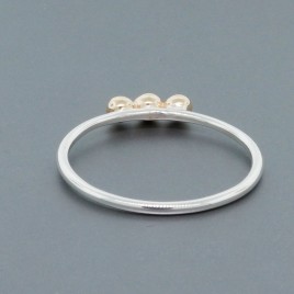 Gold bubbles on a silver band ring