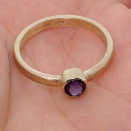 Stacking Ring with a 5mm Amethyst