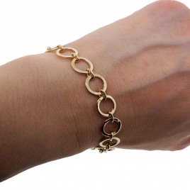 14k Gold Open Circle Link Bracelet