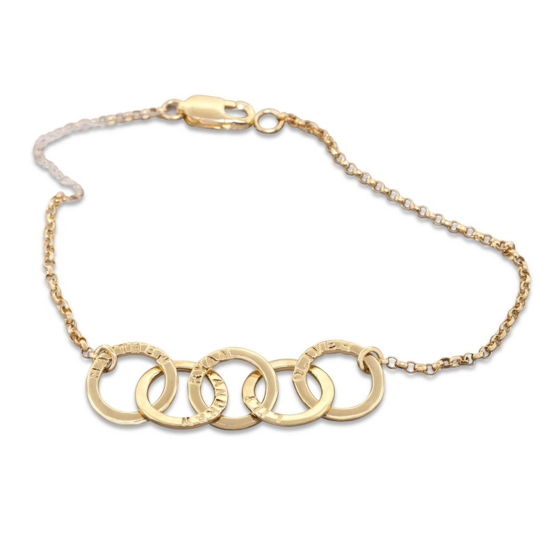 14K Gold Open Circle Karma Bracelet