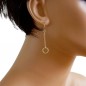 Solid gold karma dangle earrings