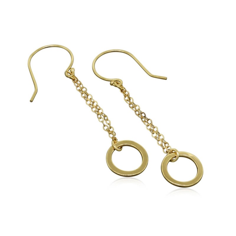 Solid gold karma dangle earrings