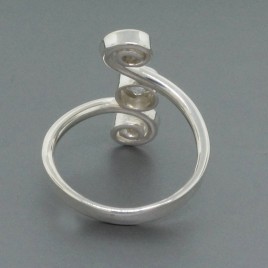 Sterling Silver Swirl Ring with birthstone