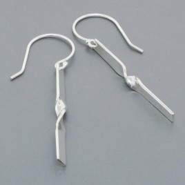 Sterling Silver Mobius Bar Earrings