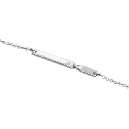 Sterling Silver Mobius Bar Necklace