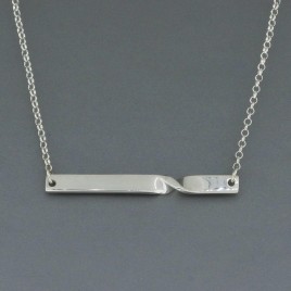 Sterling Silver Mobius Bar Necklace