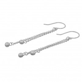 Sterling silver ball end dangle earrings