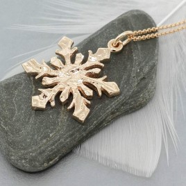 14K gold snowflake necklace
