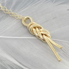 Gold-filled climbing knot necklace