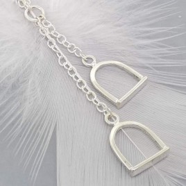 Sterling silver horse stirrup necklace