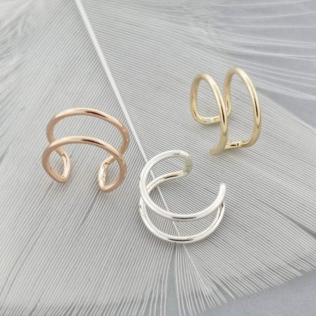 Double ear cuff in sterling silver or gold filled